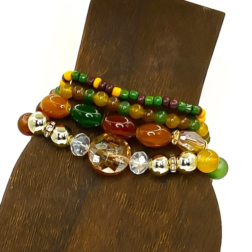 ❀ 2/$20 Multicolored Nature Bohemian Beaded Bundle Bracelet Set - Picture 4 of 5